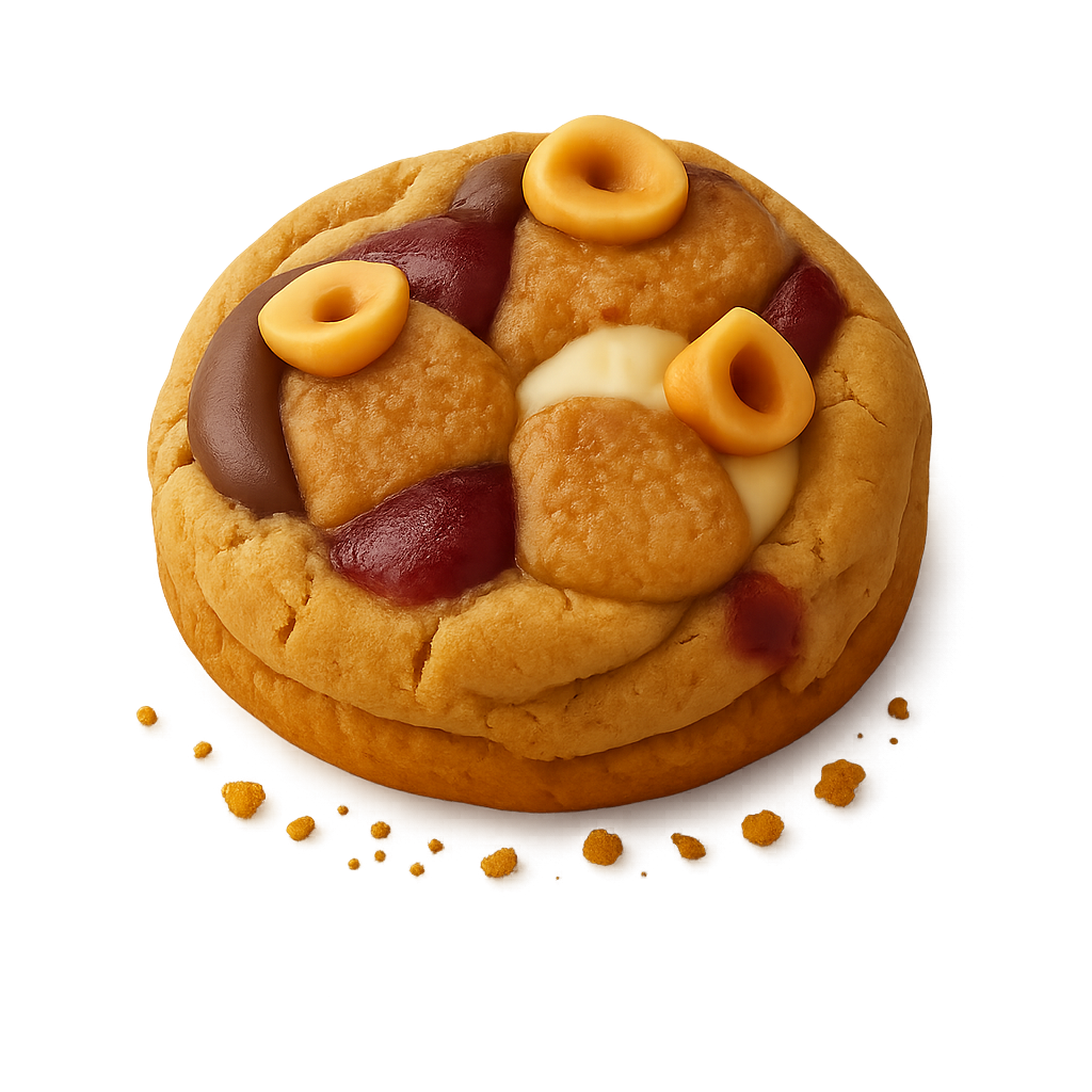 Cookies chocolat noir - Pate de noisettes - Confit de Framboise