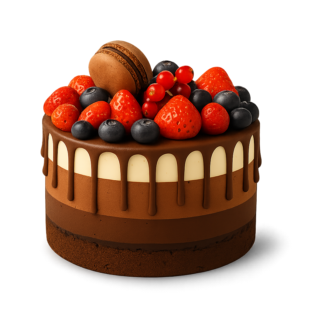 Entremets Trois Chocolats Halavi   10-12 personnes